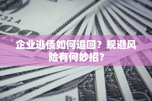 武汉企业逃债如何追回？规避风险有何妙招？