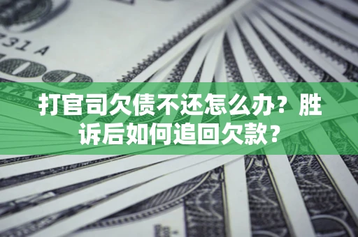武汉打官司欠债不还怎么办？胜诉后如何追回欠款？