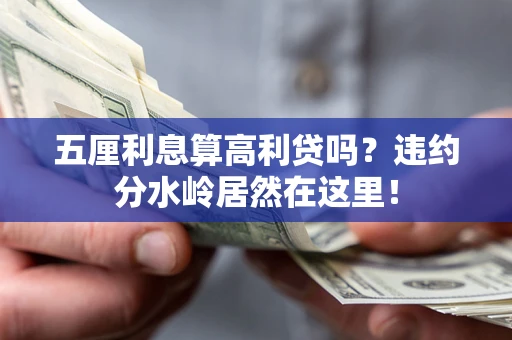 武汉五厘利息算高利贷吗？违约分水岭居然在这里！