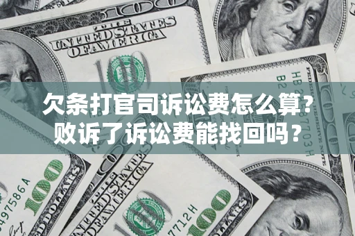 武汉欠条打官司诉讼费怎么算？败诉了诉讼费能找回吗？