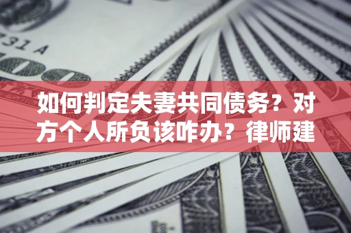 武汉如何判定夫妻共同债务？对方个人所负该咋办？律师建议